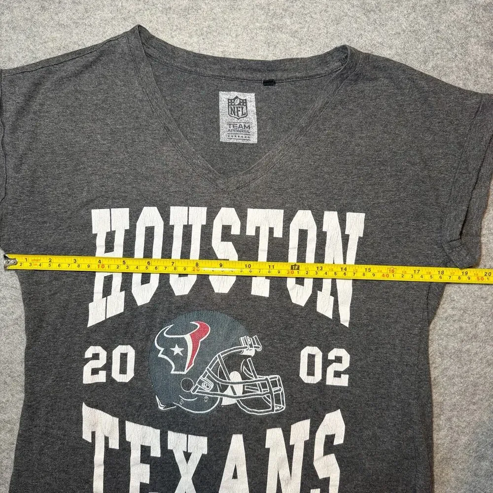 NFL TEAM APPAREL Women's V-Neck T-Shirt M Gray Heather Graphic - Picture 7 of 7